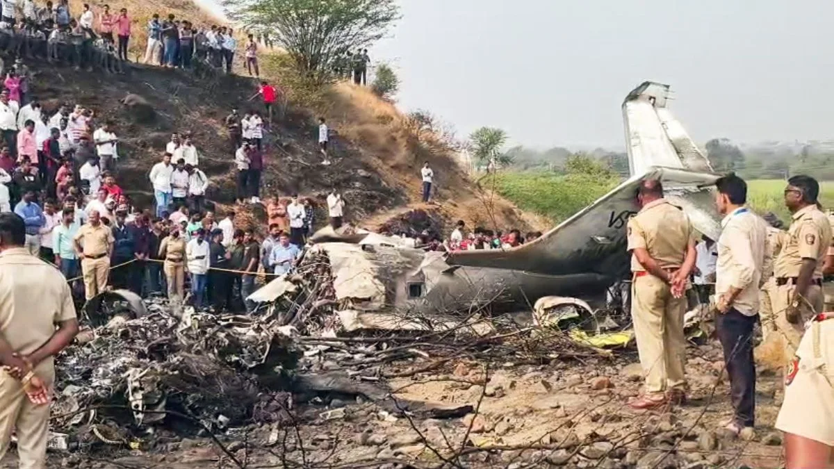 Site of the tragic plane crash in Baramati