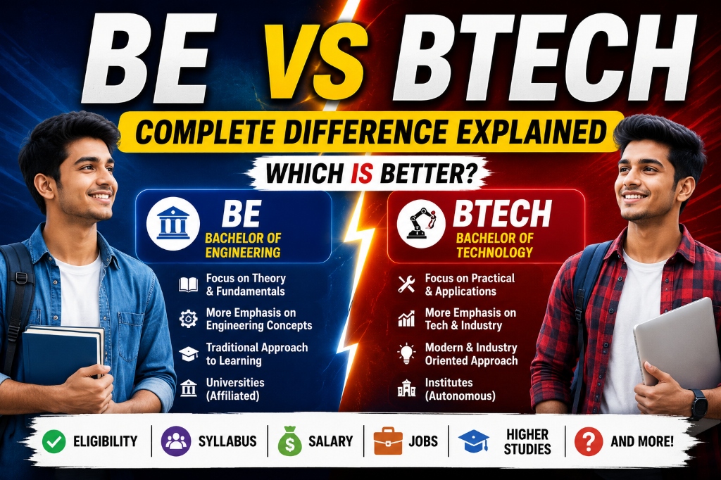 BE vs BTech Difference 2026