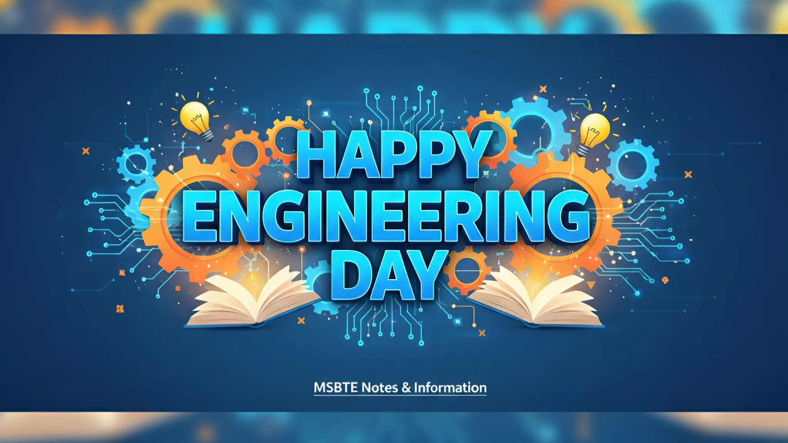 A graphic celebrating Engineer's Day with illustrations of gears, circuits, and construction.