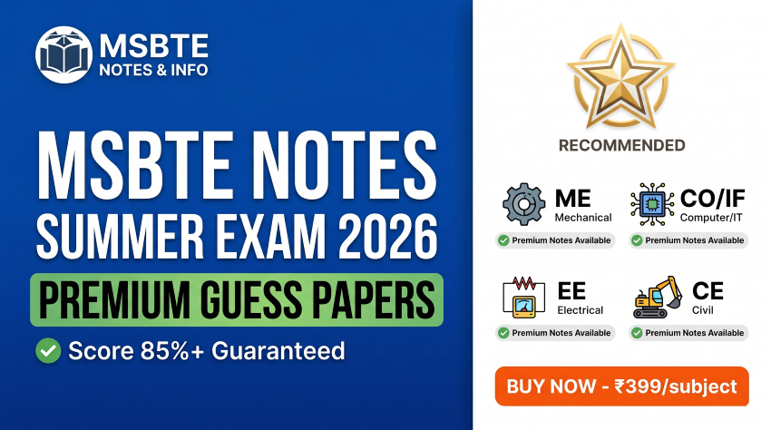 MSBTE Notes and Guess Papers for Summer Exam 2026