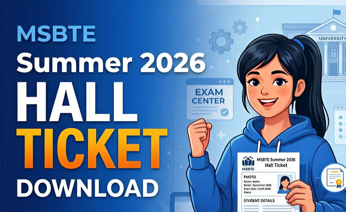 A student holding an MSBTE hall ticket for the Summer 2026 exam.