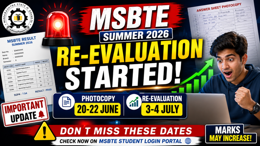 MSBTE Summer 2026 Photocopy and Re-Evaluation Process Announcement
