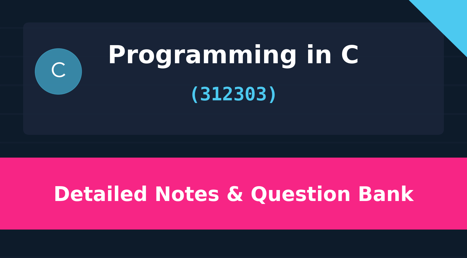 Programming in C Banner