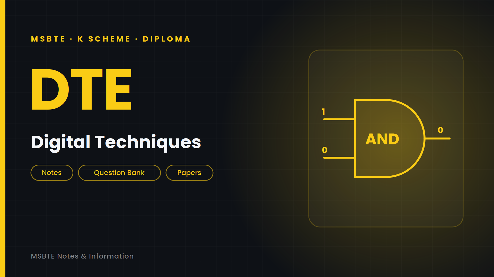 MSBTE K Scheme Digital Techniques (DTE 313303) Notes and Question Bank PDF Download