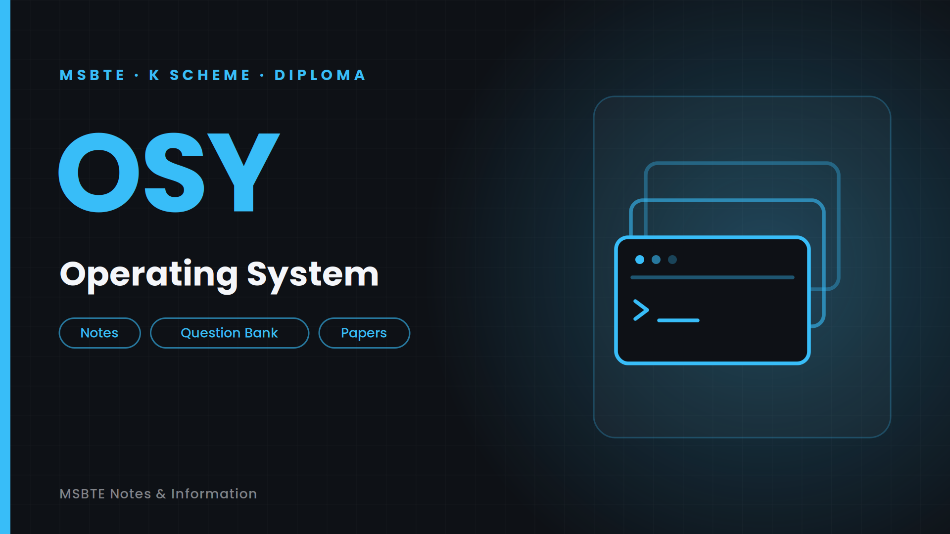 MSBTE K Scheme Operating System (OSY 314319) Notes and Question Bank PDF Download